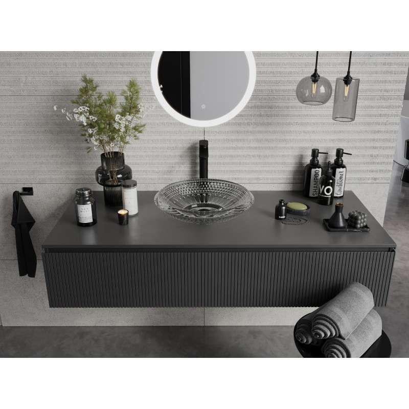 Mexen Heba glass countertop washbasin 45 x 45 cm, transparent - 24064500