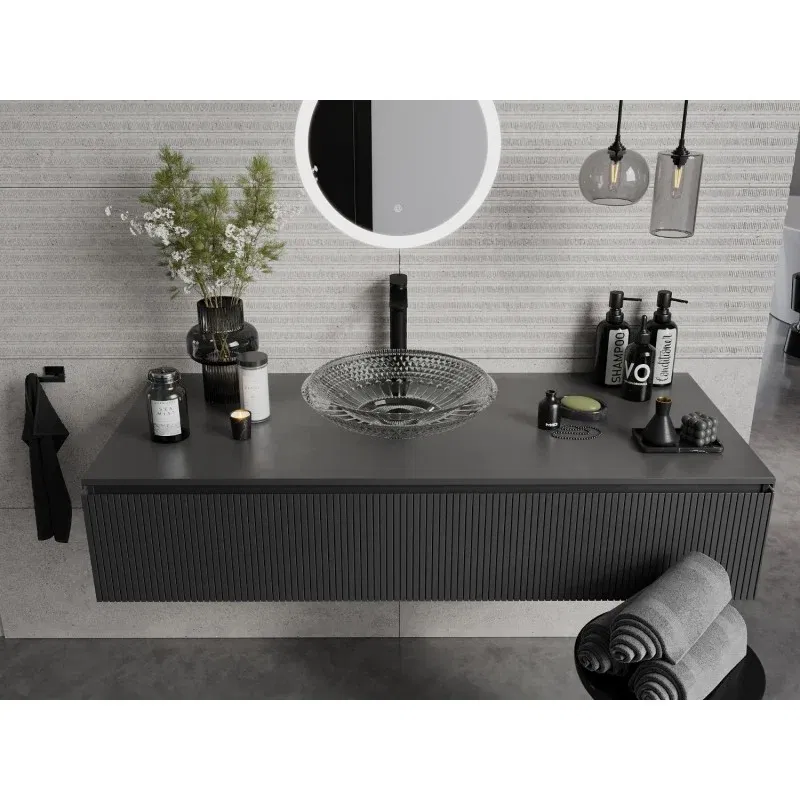 Mexen Heba lavabo en verre sur comptoir 45 x 45 cm, transparent - 24064500