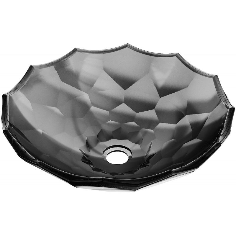 Mexen Inga glazen opbouw wastafel 44 x 44 cm, zwart - 24074470