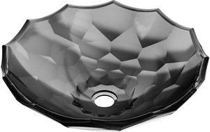 Mexen Inga Glas-Waschbecken zur Aufsatzmontage 44 x 44 cm, schwarz - 24074470