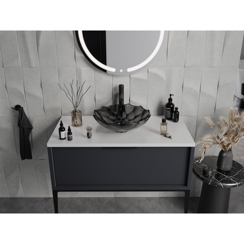 Mexen Inga lavabo da appoggio in vetro 44 x 44 cm, nero - 24074470