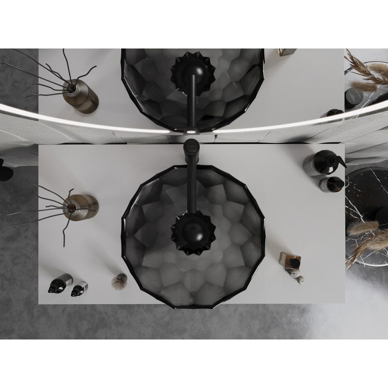 Mexen Inga glass countertop washbasin 44 x 44 cm, black - 24074470