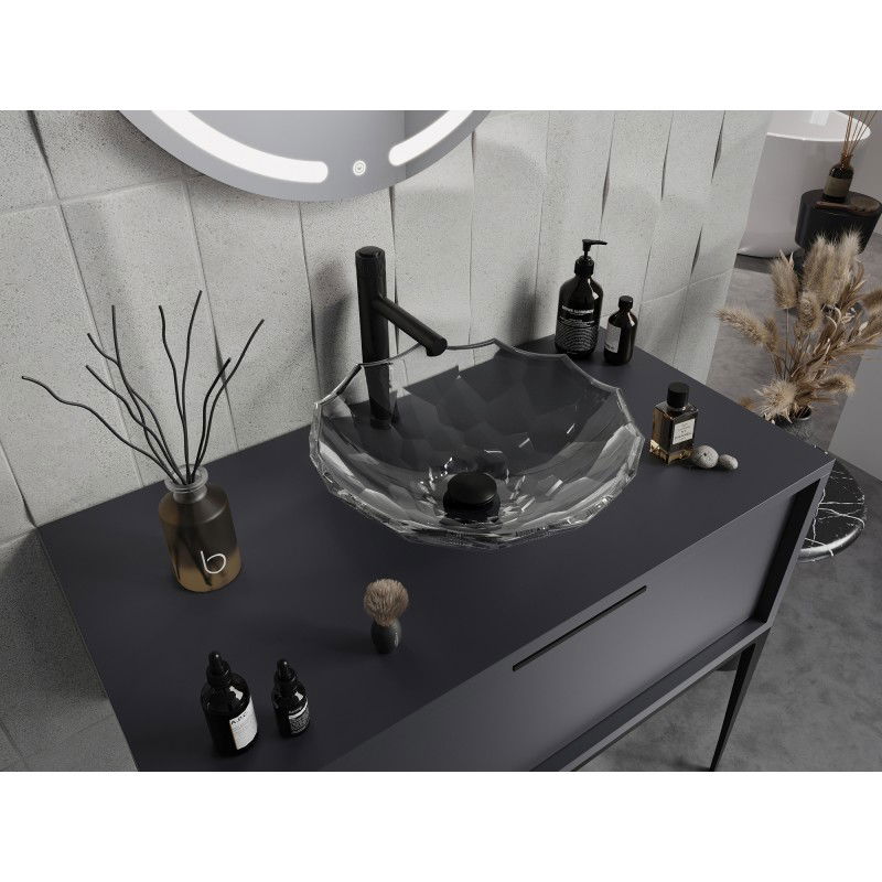 Mexen Inga lavabo sobre encimera de vidrio 44 x 44 cm, transparente - 24074400