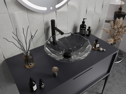 Mexen Inga lavabo in vetro da appoggio 44 x 44 cm, trasparente - 24074400