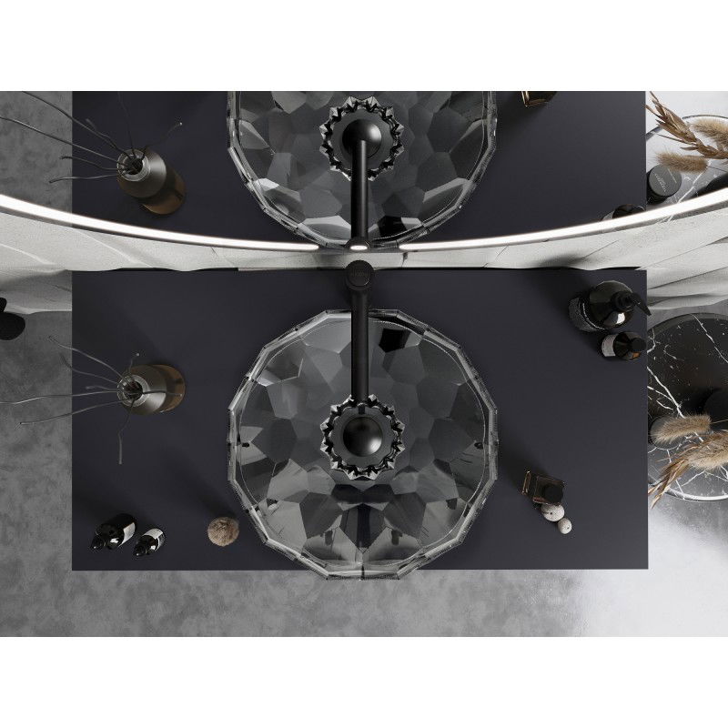 Mexen Inga glieschte Waschbecken 44 x 44 cm, transparent - 24074400