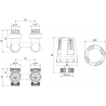 Mexen G01 Thermostat-Set, Doppelrohr DN50, Eckig 1/2"x3/4", Nickel - W911-012-918-01