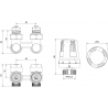 Mexen G01 thermostatische tweepijpset DN50, hoek 1/2"x16 mm, nikkel - W911-016-918-01