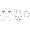 Mexen G01 tweepijps thermostaatset DN50, rechte 1/2"x16 mm, nikkel - W912-016-918-01