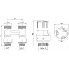 Mexen G02 thermostatisches Set zweirohr DN50, gerade 1/2"x3/4", Nickel - W912-012-928-01