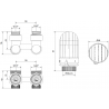Mexen G03 kahetoru termostaatiline komplekt DN50, nurkne 1/2"x3/4", nikkel - W911-012-938-01