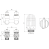 Mexen G03 Thermostat-Set, Zweirohr DN50, Winkel 1/2"x3/4", Nickel - W911-012-938-01