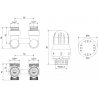 Mexen G04 dvorazinski termostatski set DN50, kutni 1/2"x3/4", nikal - W911-012-948-01
