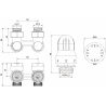 Mexen G04 termostatski set s dvostrukom cijevi DN50, kutni 1/2"x16 mm, nikal - W911-016-948-01