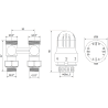 Mexen G04 thermostatisches Set DN50, gerader Anschluss 1/2"x3/4", Nickel - W912-012-948-01