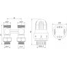 Mexen G04 zestaw termostatyczny dwururowy DN50, prosty 1/2"x3/4", nikiel - W912-012-948-01