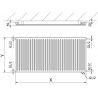 Mexen CVH10 Hygiëne plaatradiator 400 x 400 mm, onderste aansluiting, 173 W, wit - W610H-040-040-00
