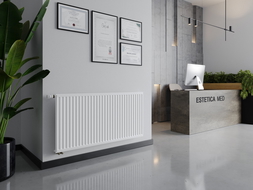 Mexen CVH10 Hygiene Plattenheizkörper 400 x 1100 mm, Anschlussschema unten, 475 W, weiß - W610H-040-110-00