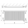 Mexen CVH10 Hügieeni plaatradiaator 500 x 2600 mm, alumine ühendus, 1377 W, valge - W610H-050-260-00