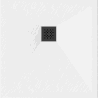 Mexen Stone+ receveur de douche composite carré 70 x 70 cm, blanc, cache noir - 44107070-B