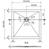 Mexen Stone+ kwadratische composiet douchebak 100 x 100 cm, wit, zwarte afdekking - 44101010-B