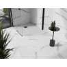 Mexen Stone+ brodzik kompozytowy kwadratowy 70 x 70 cm, biały, maskownica czarna - 44107070-B