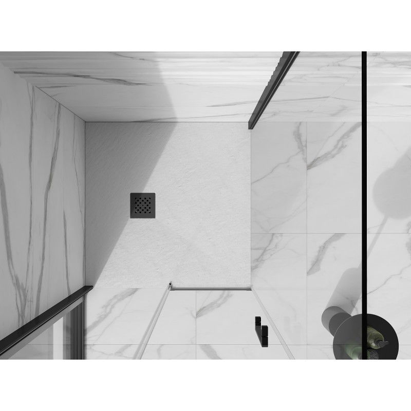 Mexen Stone+ receveur de douche composite carré 90 x 90 cm, blanc, cache noir - 44109090-B