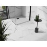 Mexen Stone+ brodzik kompozytowy kwadratowy 80 x 80 cm, biały, maskownica czarna - 44108080-B
