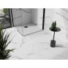 Mexen Stone+ brodzik kompozytowy kwadratowy 100 x 100 cm, biały, maskownica czarna - 44101010-B