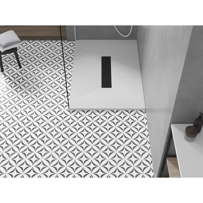 Mexen Toro ορθογώνια βάση ντους SMC 110 x 70 cm, λευκή, μαύρο κάλυμμα - 43107011-B