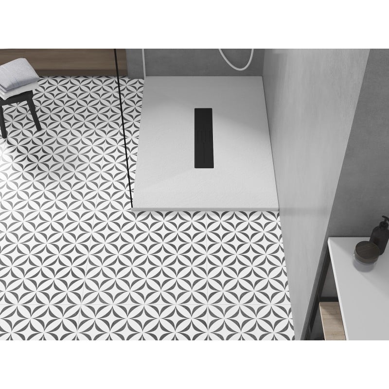 Mexen Toro rectangular tray SMC 140 x 70 cm, white, black cover - 43107014-B