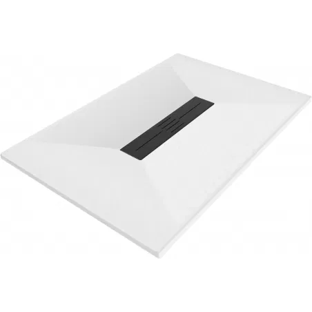 Mexen Toro rectangular shower tray SMC 100 x 70 cm, white, black cover - 43107010-B