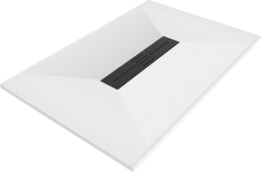 Mexen Toro brodzik prostokątny SMC 100 x 70 cm, biały, maskownica czarna - 43107010-B