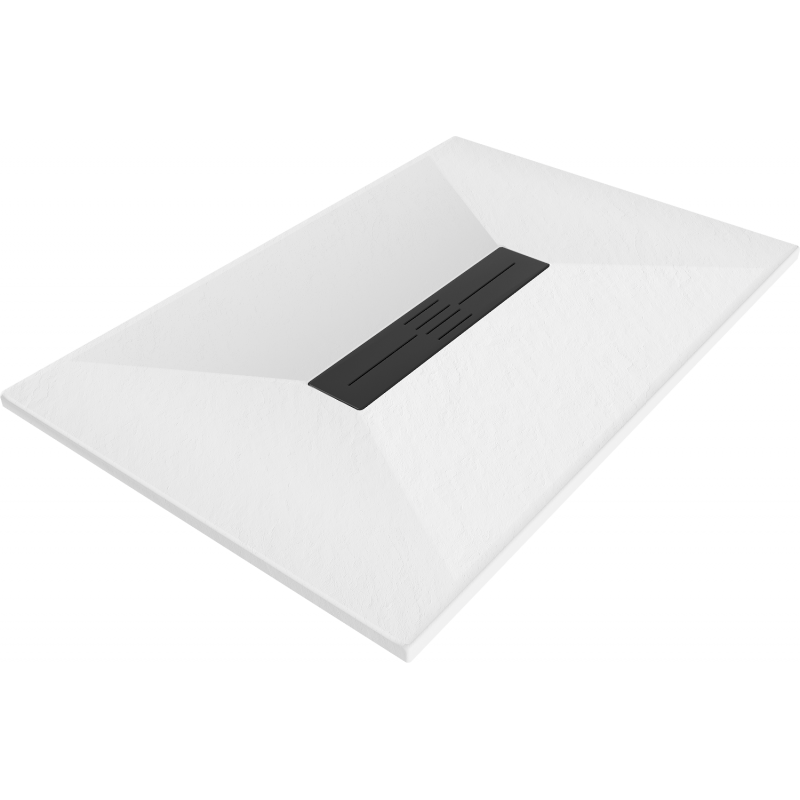 Mexen Toro brodzik prostokątny SMC 110 x 80 cm, biały, maskownica czarna - 43108011-B