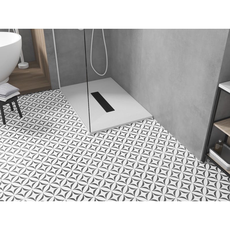 Mexen Toro rectangular shower tray SMC 100 x 90 cm, white, black cover - 43109010-B