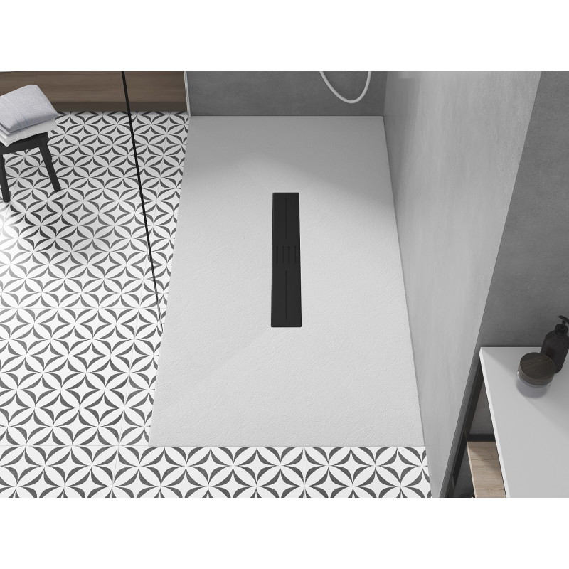 Mexen Toro rectangular SMC shower tray 150 x 70 cm, white, black cover - 43107015-B