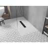Receveur de douche rectangulaire Mexen Toro SMC 160 x 80 cm, blanc, cache de bonde noir - 43108016-B