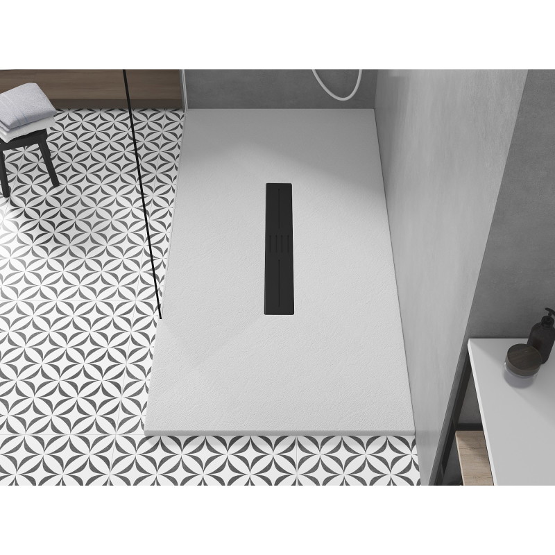 Mexen Toro rectangular SMC shower tray 160 x 80 cm, white, black cover - 43108016-B