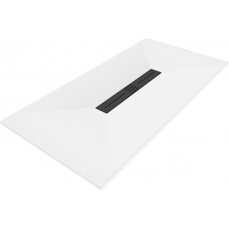 Mexen Toro receveur de douche rectangulaire SMC 160 x 90 cm, blanc, cache noir - 43109016-B