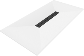 Mexen Toro rechteckige Duschwanne SMC 180 x 90 cm, weiß, schwarze Abdeckung - 43109018-B