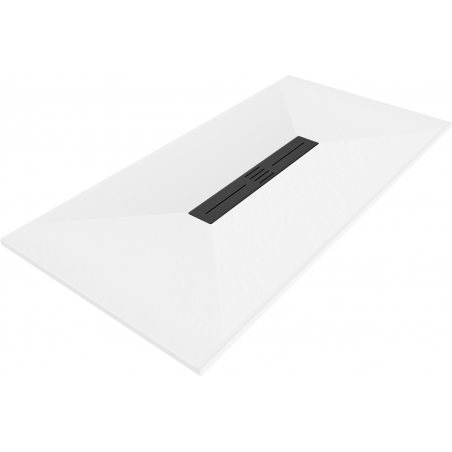 Mexen Toro receveur de douche rectangulaire SMC 200 x 90 cm, blanc, cache noir - 43109020-B