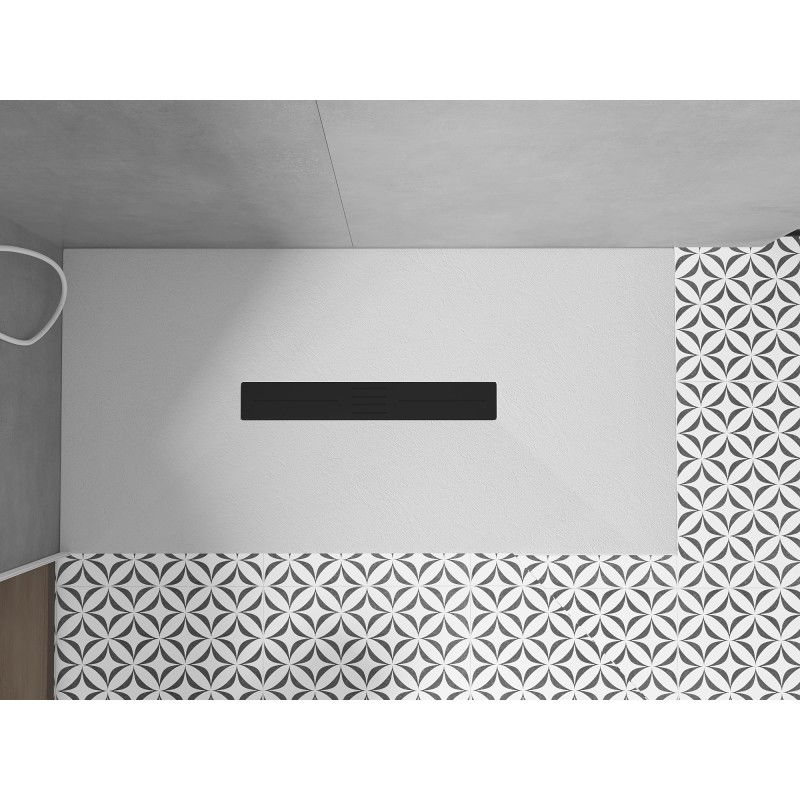 Mexen Toro rechteckige Duschwanne SMC 160 x 90 cm, weiß, schwarze Abdeckung - 43109016-B