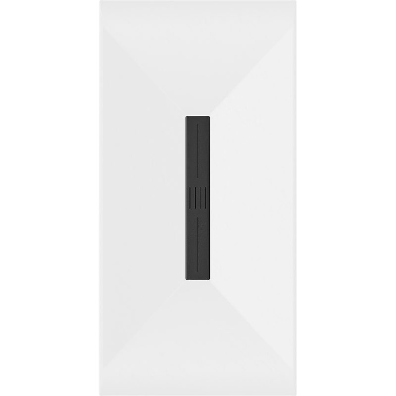 Mexen Toro base de chuveiro retangular SMC 180 x 80 cm, branco, tampão preto - 43108018-B