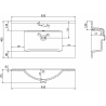 Mexen Atena ingebouwde wastafel 80 x 46 cm, wit - 25018000