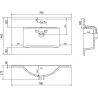 Mexen Atena lavabo empotrado en encimera de 76 x 46 cm, blanco - 25017500
