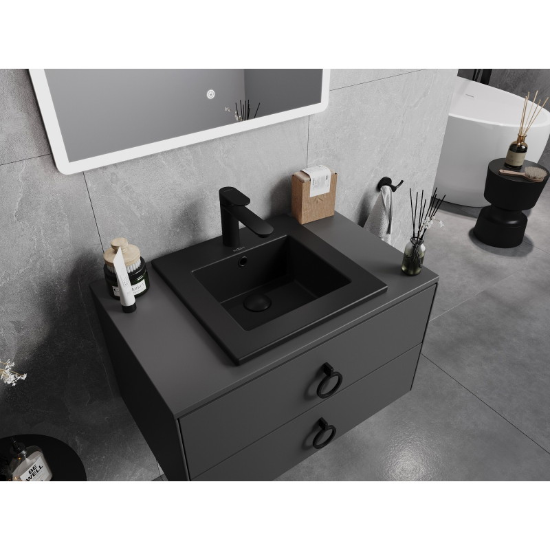 Mexen Atena eingelassene Waschbecken in die Arbeitsplatte 41 x 41 cm, schwarz matt - 25014170
