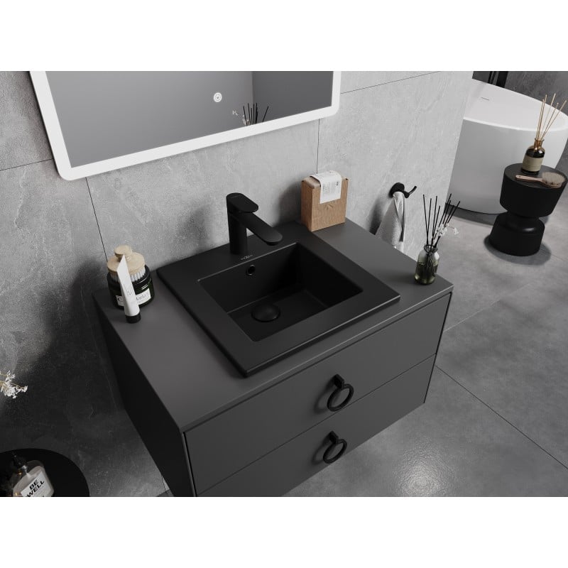 Mexen Atena lavabo da incasso 41 x 41 cm, nero opaco - 25014170