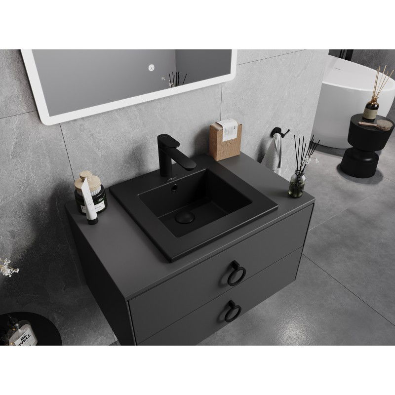 Mexen Atena lavabo encastré dans le plan 41 x 41 cm, noir mat - 25014170