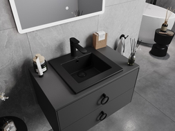 Mexen Atena lavabo empotrado en encimera 41 x 41 cm, negro mate - 25014170