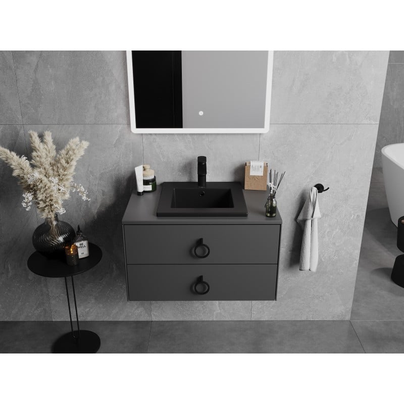 Mexen Atena lavabo encastré dans le plan 41 x 41 cm, noir mat - 25014170