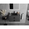 Mexen Atena lavabo encastré de 41 x 41 cm, noir mat - 25014170